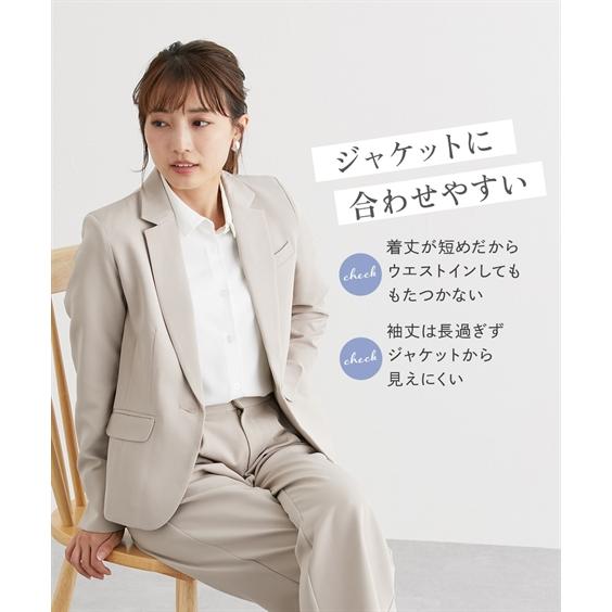 ニッセン 低身長さん向け レギュラーカラーシャツ とろみ生地 ニッセン 低身長さん向け レギュラーカラーシャツ とろみ生地