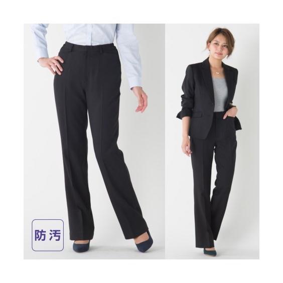 事務服 ベスト スーツ レディース パンツ 洗える ストレート 防汚加工 上下別売 大きいサイズ オフィス 仕事 73cm 76cm 80cm 黒 ニッセン Nissen Zzy4317f0595 ニッセンyahoo 店 通販 Yahoo ショッピング