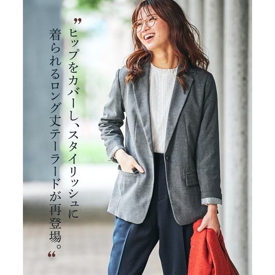 レディース プリント裏地 洗える ロング丈 テーラード ジャケット S M L Ll ニッセン Nissen Zzy4318e3613 ニッセンyahoo 店 通販 Yahoo ショッピング