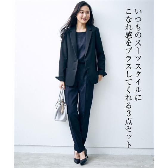 事務服 スーツ レディース パンツ ジャケット ブラウス 着回し オフィス 仕事 大きいサイズ トールサイズ 4l 5l 黒 ネイビー系 ネイビー系 ニッセン Zzy4319a1524 ニッセンyahoo 店 通販 Yahoo ショッピング