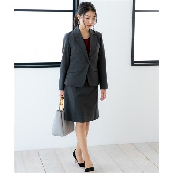 スーツ レディース ビジネス スカート 洗える セット 仕事 通勤 小さいサイズ 3号 5号 7号 9号 11号 13号 チャコールグレー系 黒無地 ニッセン Zzy4319a2748 ニッセンyahoo 店 通販 Yahoo ショッピング