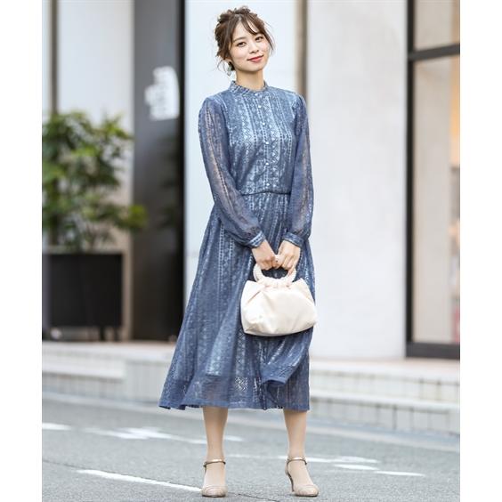 ドレス パーティー レディース 前開き ボタン スタンドカラー 総レース ワンピース 結婚式 二次会 お呼ばれ対応 S M L ニッセン Nissen Zzy4319a5472 ニッセンyahoo 店 通販 Yahoo ショッピング