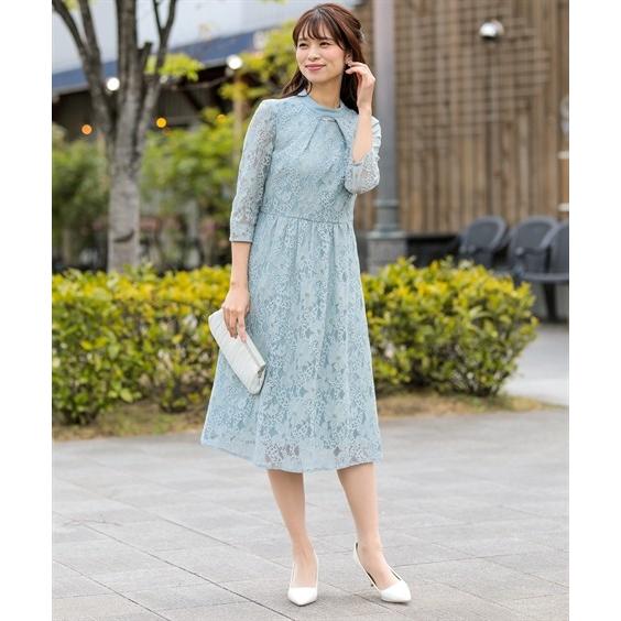 ドレス パーティー レディース ボウタイ付きデザイン総レース ワンピース 結婚式 二次会 お呼ばれ対応 大きいサイズ有 フォーマル S M L 結婚式 ニッセン Zzy4319b4614 ニッセンyahoo 店 通販 Yahoo ショッピング