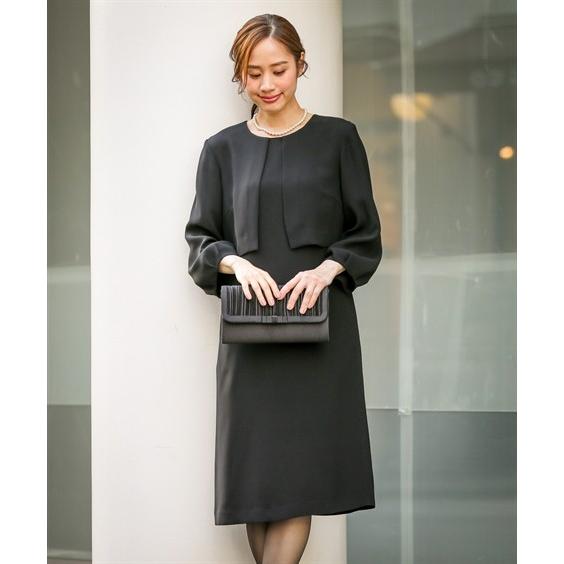 レディース 喪服 礼服 ボレロ アンサンブル風 デザイン ワンピース オールシーズン 対応 大きいサイズ有 ブラック フォーマル S M L 法事 葬式 ニッセン Zzy4319b5636 ニッセンyahoo 店 通販 Yahoo ショッピング