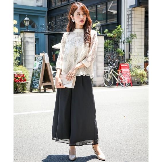 ドレス パーティー 大きいサイズ レディース 後ろリボン デザイン レース ブラウス ワイド パンツ セットアップ 結婚式 お呼ばれ セミ フォーマル ニッセン Zzy4319b6738 ニッセンyahoo 店 通販 Yahoo ショッピング