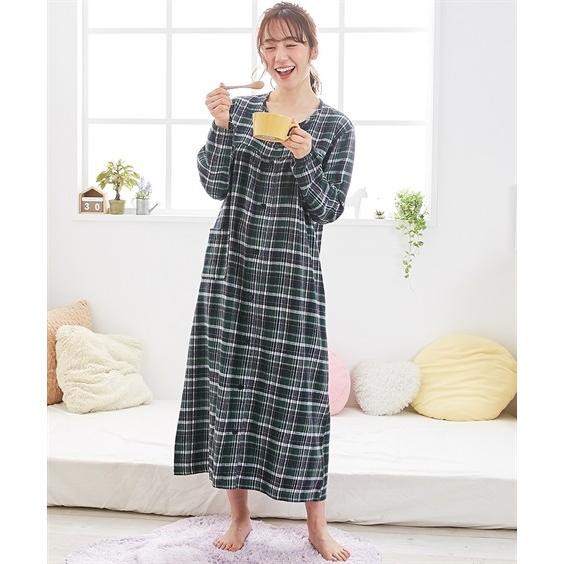 パジャマ トップス レディース 秋先どり 綿100 ビエラ ワンピース ルームウエア Ll 3l ニッセン Zzy4319d0124 ニッセンyahoo 店 通販 Yahoo ショッピング