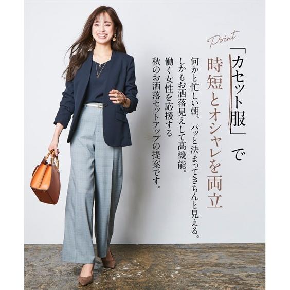 スーツ レディース ビジネス ブラウス 洗える ストレッチ Vネック 上下別売 仕事 通勤 S M L ブラウン系グレンチェック 黒 ニッセン Nissen Zzy4319d1134 ニッセンyahoo 店 通販 Yahoo ショッピング