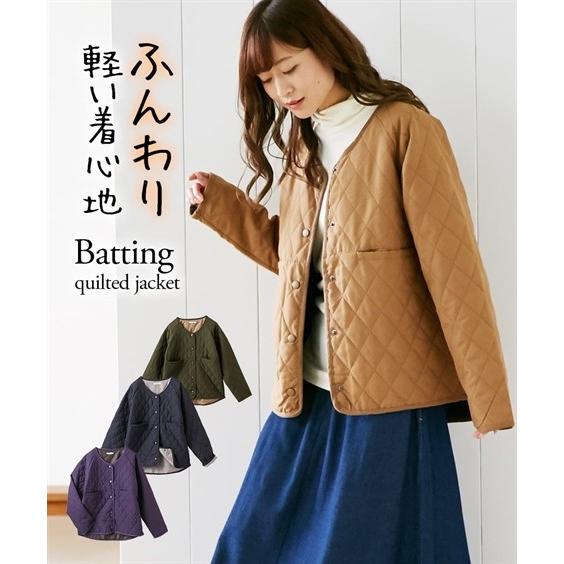コート レディース インナーとしても着られる ノーカラー 中綿 キルト ジャケット M L ニッセン Zzy4319d4746 ニッセンyahoo 店 通販 Yahoo ショッピング