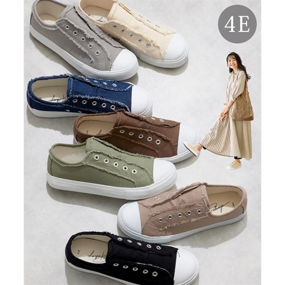 大きいサイズ レディース ゆったり 幅広 ひもなし スリッポン スニーカー ワイズ4e 23 5 27cm ニッセン Nissen Zzy4319d6348 ニッセンyahoo 店 通販 Yahoo ショッピング