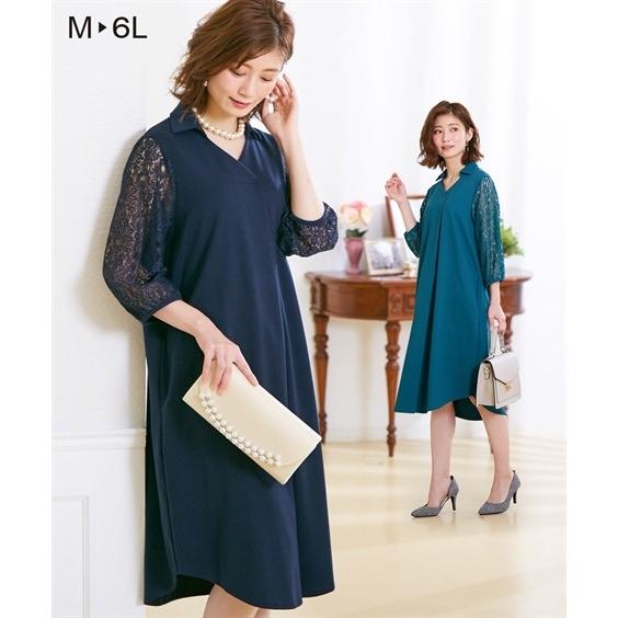 ワンピース マタニティ 大きいサイズ ママ 産前 産後 授乳 服 袖 レース スキッパー チュニック M L ニッセン Nissen Zzy43a0179 ニッセンyahoo 店 通販 Yahoo ショッピング