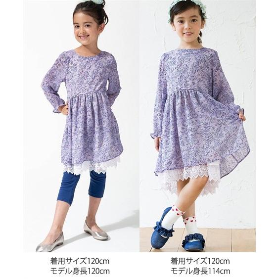 ワンピース キッズ フラワー柄シフォン 女の子 子供服 ジュニア服 チュニック 身長100 110 1 130cm ニッセン Nissen Zzy43a0441 ニッセンyahoo 店 通販 Yahoo ショッピング