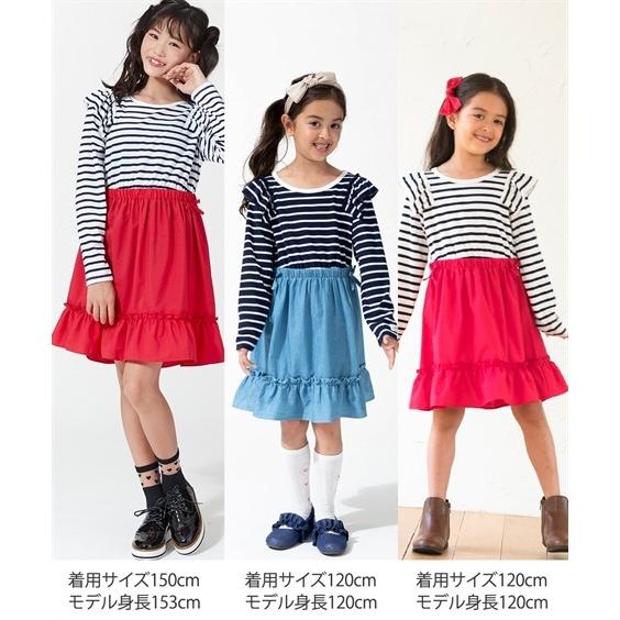 ワンピース キッズ 肩フリルボーダードッキング 女の子 子供服 ジュニア服 チュニック 身長100 110 1 130cm ニッセン Nissen Zzy43a1377 ニッセンyahoo 店 通販 Yahoo ショッピング
