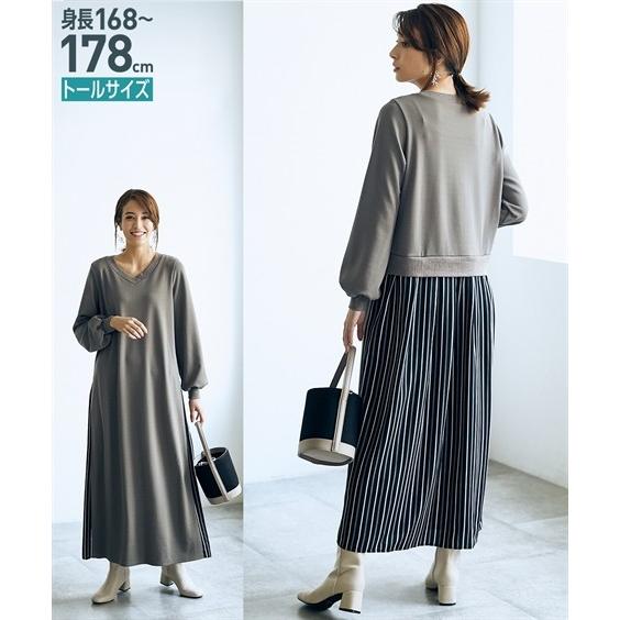 ワンピース ロング マキシ トールサイズ レディース 異素材使い カットソー 4l 5l ニッセン Nissen Zzy43a2228 ニッセンyahoo 店 通販 Yahoo ショッピング