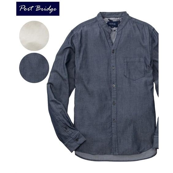 シャツ カジュアル メンズ Port Bridge ポートブリッジ 綿100 ピケ バンドカラー スキッパー 長袖 M L Ll ニッセン Nissen Zzy43a3619 ニッセンyahoo 店 通販 Yahoo ショッピング