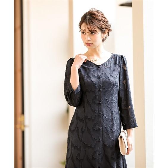 ドレス パーティー レディース 日本製 カットジャガード ペイズリー 前開き ワンピース 結婚式 二次会 お呼ばれ対応 フォーマル 披露宴 M L ニッセン Nissen Zzy43a5640 ニッセンyahoo 店 通販 Yahoo ショッピング