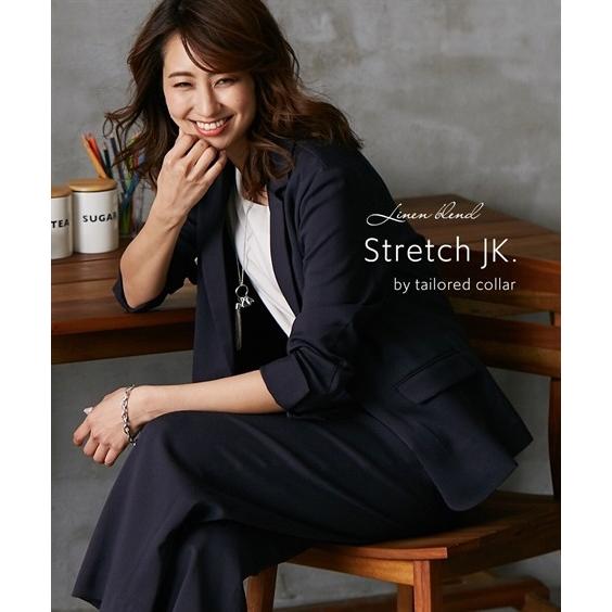 スーツ レディース リネン ブレンドシリーズ 洗濯機で洗える ストレッチ テーラード ジャケット セットアップ対応 Ll ニッセン Nissen Zzy43a5818 ニッセンyahoo 店 通販 Yahoo ショッピング