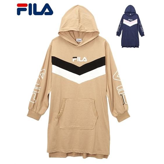 Fila ワンピース キッズ フード付 女の子 子供服 ジュニア服 身長130 140 150 160cm ニッセン Peoplenews Uz