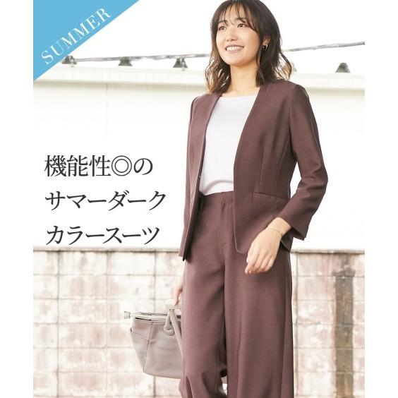 スーツ レディース 夏の多機能 リネンライク セミワイド パンツ 7 23号 ニッセン Nissen Zzy43b0922 ニッセンyahoo 店 通販 Yahoo ショッピング