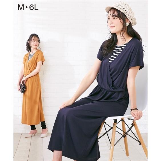 ワンピース マタニティ ママ 産前 産後 授乳服 カシュクール使い マキシ丈 Ll 3l ニッセン Zzy43b1847 ニッセンyahoo 店 通販 Yahoo ショッピング