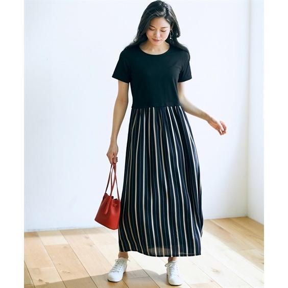 ワンピース ロング マキシ トールサイズ レディース ドッキング M L ニッセン Zzy43b2406 ニッセンyahoo 店 通販 Yahoo ショッピング