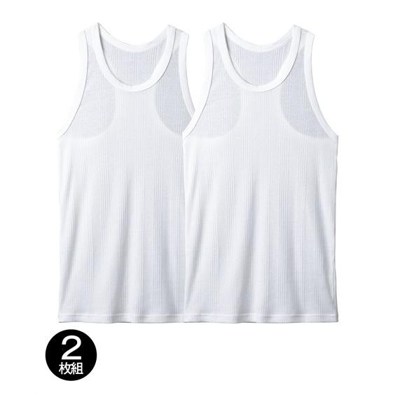 メンズ 綿混 ランダムリブ マッチョ タンクトップ インナー 2枚組 M L Ll ニッセン Nissen Zzy43b2502 ニッセンyahoo 店 通販 Yahoo ショッピング