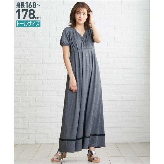 ワンピース ロング マキシ トールサイズ レディース ハシゴ レース使い カットソー フレア Ll 3l ニッセン Nissen Zzy43c0909 ニッセンyahoo 店 通販 Yahoo ショッピング