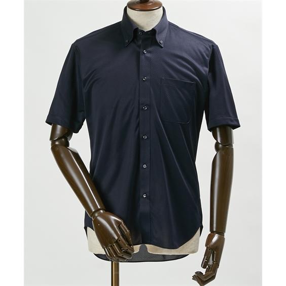 ワイシャツ メンズ ビジネス カジュアル 衿裏別布使い ストレッチ デザイン カットソー 半袖 ボタンダウン シャツ M/L/LL ニッセン