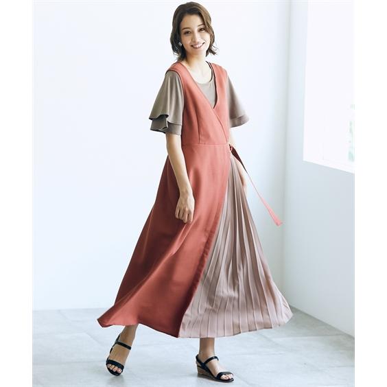 ジャンパー スカート トールサイズ レディース シフォン プリーツ 切替 マキシ M L ニッセン Nissen Zzy43c1541 ニッセンyahoo 店 通販 Yahoo ショッピング