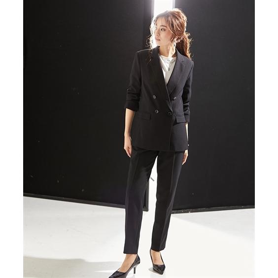 スーツ パンツ レディース セット 洗える ジャケット ダブルブレスト テーラード パンツ 9分丈 テーパード 梳毛 ウール調 Ll 3l ニッセン Nissen Zzy43c2584 ニッセンyahoo 店 通販 Yahoo ショッピング