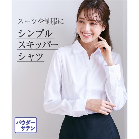 事務服 ブラウス レディース 制服 パウダーサテン スキッパー シャツ M L ニッセン Nissen Zzy43c2867 ニッセンyahoo 店 通販 Yahoo ショッピング
