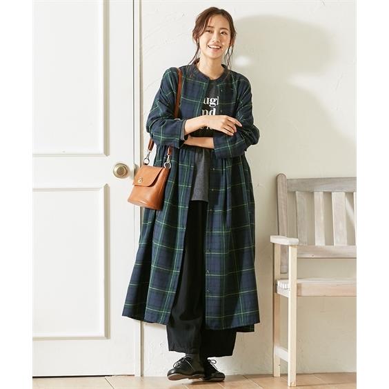 ワンピース ロング マキシ レディース 起毛 ネル素材 ゆったり シャツ M L ニッセン Nissen Zzy43d3591 ニッセンyahoo 店 通販 Yahoo ショッピング