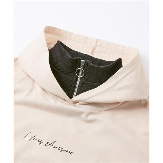 パーカー 重ね着風 ハーフ ジップ 女の子 子供服 ジュニア服 身長140 150 160cm ニッセン Nissen Zzy43d4154 ニッセンyahoo 店 通販 Yahoo ショッピング