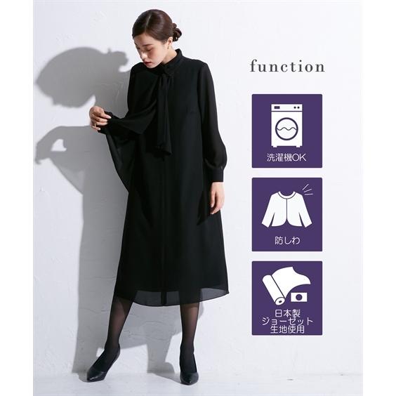 喪服 ワンピース レディース 礼服 日本製生地使用 洗える 防しわ スタンドカラー フロントドレープ デザイン Ll 3l ニッセン Nissen Zzy43e4773 ニッセンyahoo 店 通販 Yahoo ショッピング
