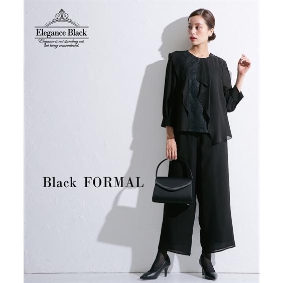 喪服 スーツ パンツ 大きいサイズ レディース 礼服 洗える 防しわ フロントレース デザイン ブラウス ワイド セットアップ 4l ニッセン Nissen Zzy43e5433 ニッセンyahoo 店 通販 Yahoo ショッピング