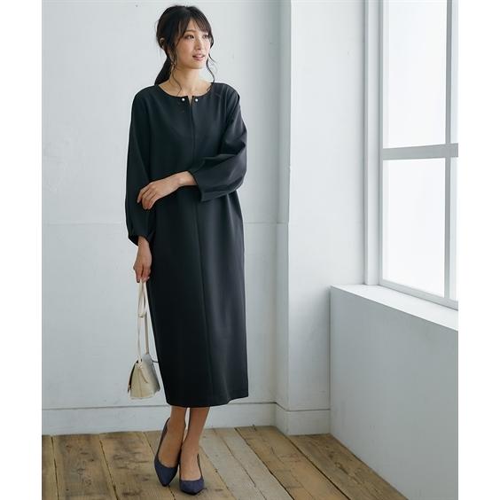 ワンピース ひざ丈 レディース パール調 アクセサリー付 スキッパー サック S M L Ll ニッセン Nissen Zzy4321a0213 ニッセンyahoo 店 通販 Yahoo ショッピング