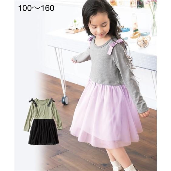 ワンピース キッズ 女の子 リボン付 チュールドッキング 子供服 ジュニア服 身長100 110 1 130cm ニッセン Nissen Zzy4321a0875 ニッセンyahoo 店 通販 Yahoo ショッピング