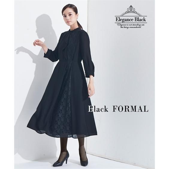 喪服 ワンピース 大きいサイズ レディース 礼服 洗える 防しわ スタンドカラー レース切替 デザイン 4l 5l 6l ニッセン Nissen Zzy4321a1366 ニッセンyahoo 店 通販 Yahoo ショッピング