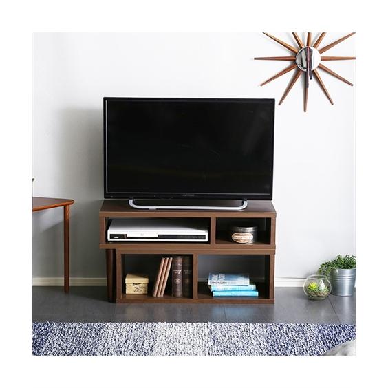 ニッセン（nissen） テレビ台 コーナー 伸縮 木目調 スリム 32V型対応