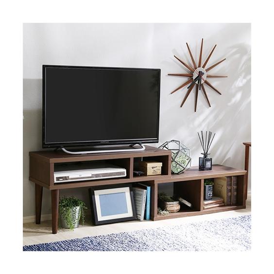 ニッセン（nissen） テレビ台 コーナー 伸縮 木目調 スリム 32V型対応