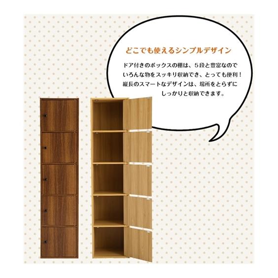 ニッセン（nissen） ラック 扉付き5段 カラー ボックス 幅41cm
