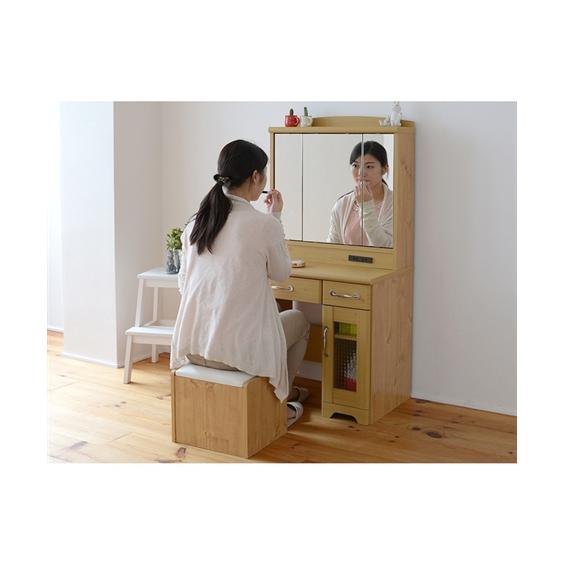 ニッセン ドレッサー カントリー風 スツール 付き三面鏡 Y ニッセン ドレッサー カントリー風 スツール 付き三面鏡 Y