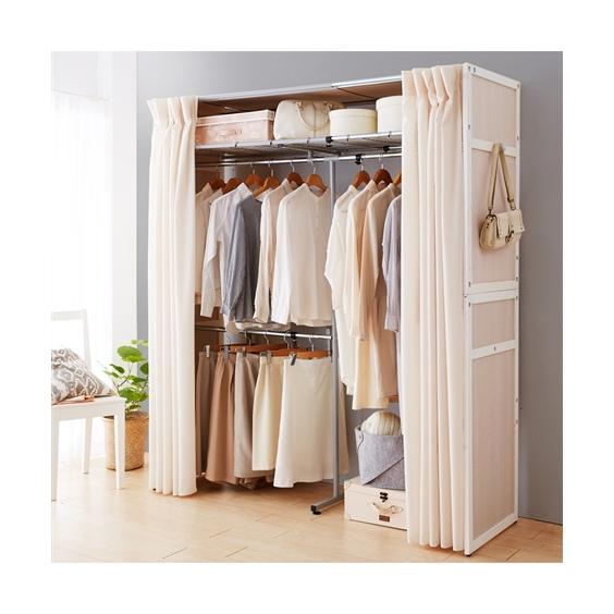 ニッセン（nissen） カーテン が洗える 伸縮式木製壁面ワイド