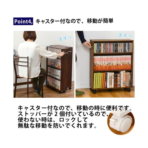 ニッセン（nissen） マルチに活躍！キャスター付きスリムワゴン 幅16