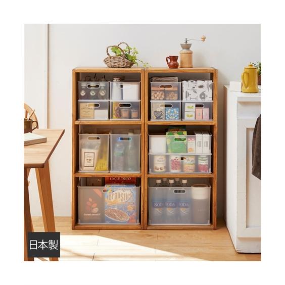 ニッセン 収納 日本製 スタッキング ケース セット クリアタイプ L型3