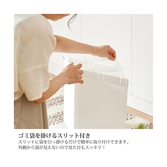 ゴミ箱 日本製 フタを開けずに捨てられる分別 ダストボックス 幅20.5cm 2段 ニッセン nissen｜nissenzai｜14