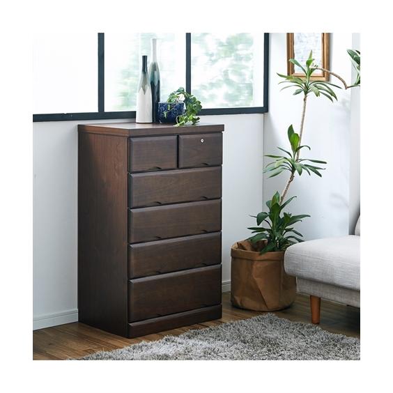 ニッセン（nissen） タンス 日本製 鍵付き天然木桐 チェスト 幅80cm 4