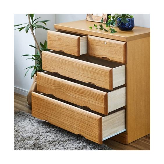 ニッセン（nissen） タンス 日本製 鍵付き天然木桐 チェスト 幅80cm 4