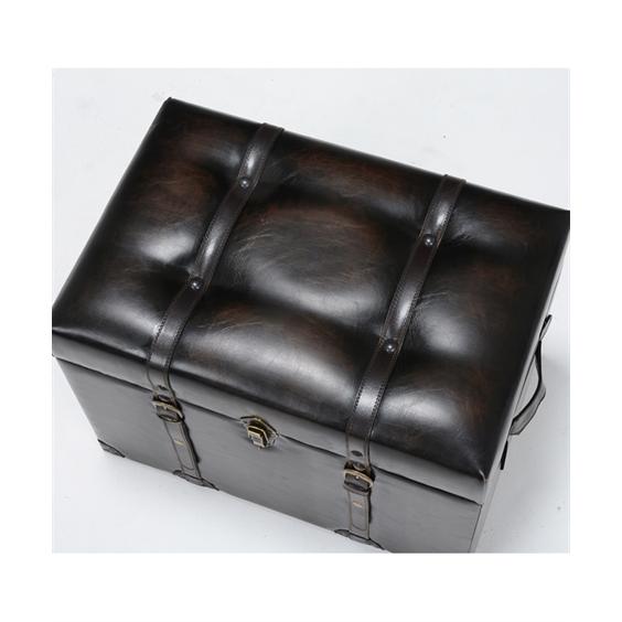 ニッセン スツール アンティークレザー風トランク型 収納 S