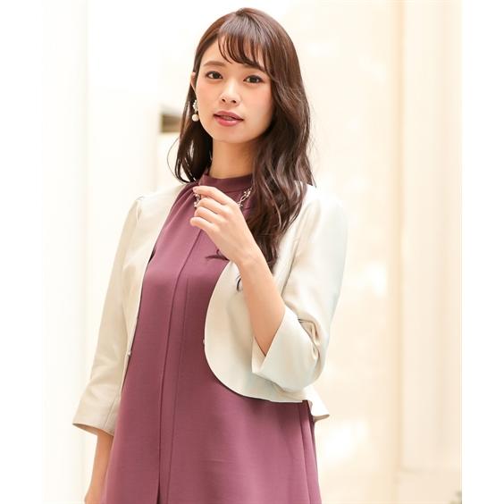 大きいサイズ レディース 結婚式 パーティー ドレス 裏 レース 使いシャンタン ジャケット 4L/5L/6L ニッセン nissen_4