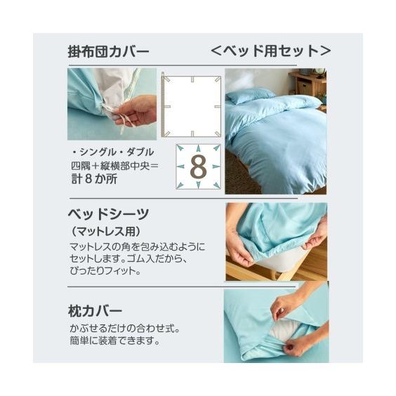 ニッセン（nissen） 寝具 布団 カバー セット 型押しブロック 柄